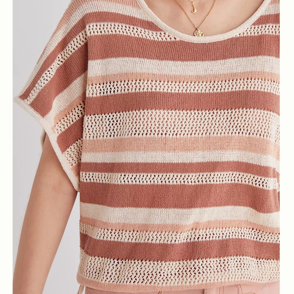 Anthropologie Striped Side-Tie Poncho